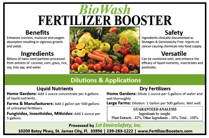 Fertilizer Booster Product Label